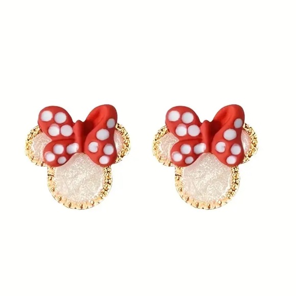 NEW| Disney Minnie Mouse Polka Dot Design Stud Earrings - Picture 4 of 7
